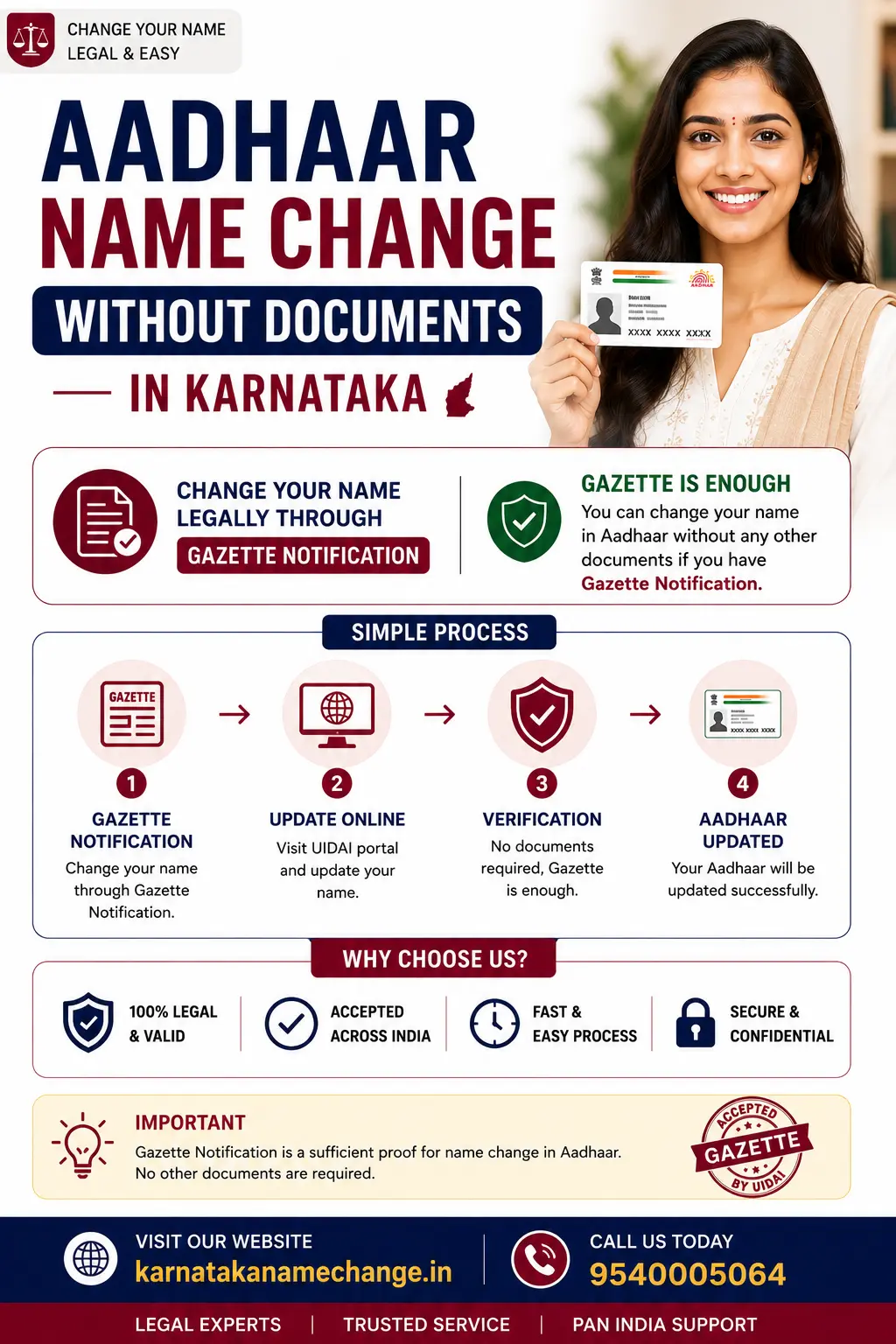 Aadhaar name change without documents in Karnataka: the three routes UIDAI recognises Aadhaar name change without documents in Karnataka, using the prescribed certificate signed by an authorised person, or the Head of Family route