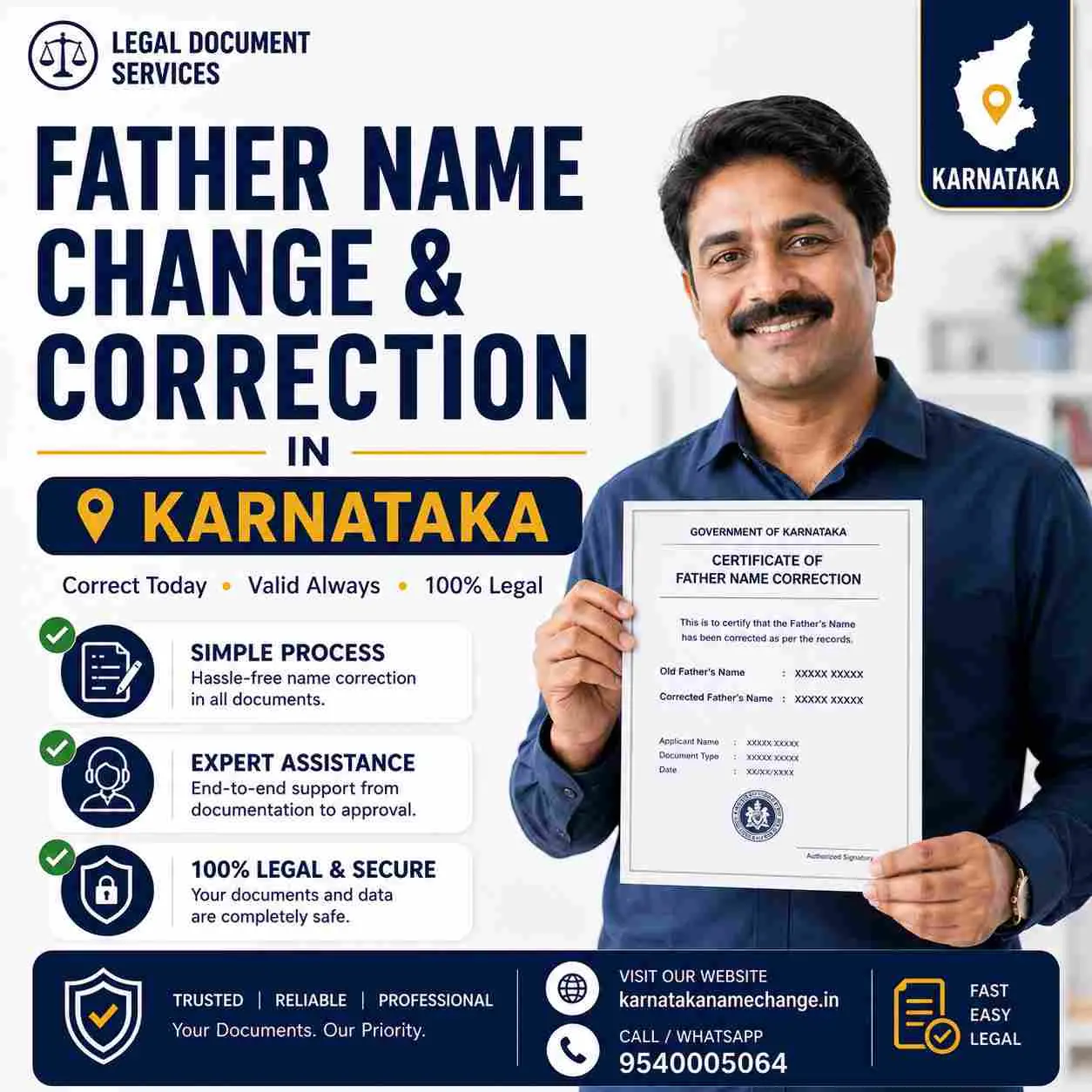 Father name change and correction in Karnataka: the correct order across documents Father name change and correction in Karnataka across marksheets, PAN, passport and birth certificate, corrected in the right order