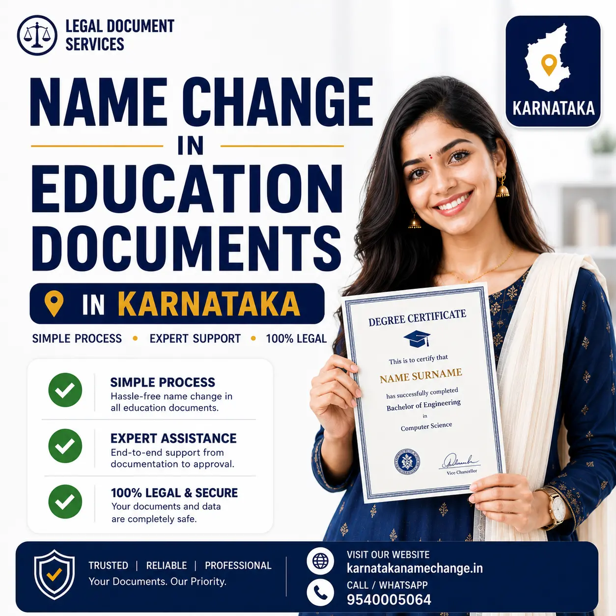 Name change in education documents in Karnataka: boards, universities and the correct order Name change in education documents in Karnataka, covering SSLC and PUC marks cards, degree certificates and the boards that issue them