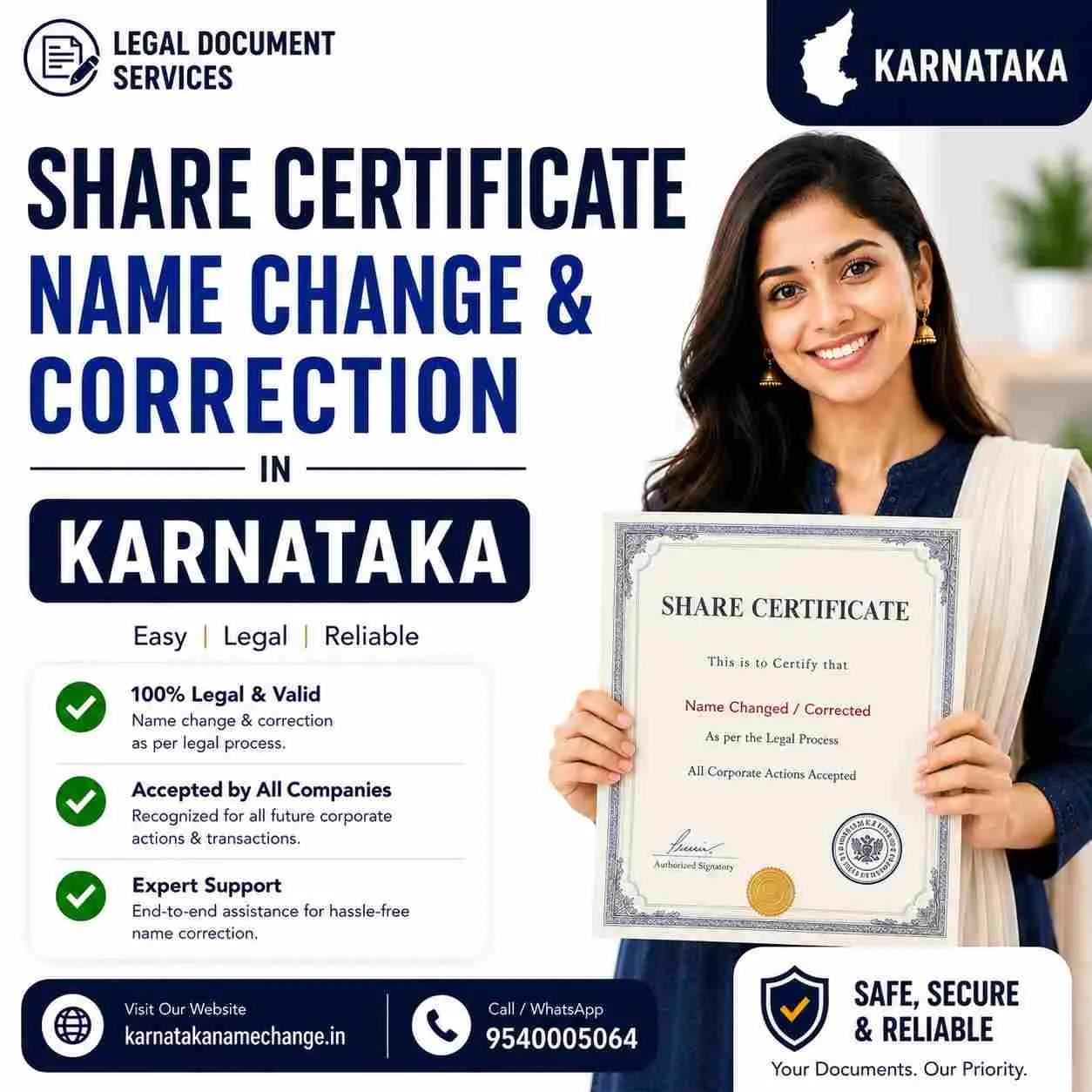 Share certificate name change and correction in Karnataka: the complete guide Share certificate name change and correction in Karnataka, covering the standardised ISR forms, the registrar route and when a Gazette is needed